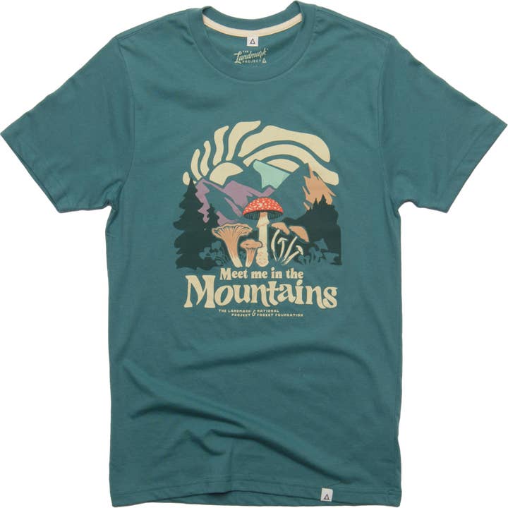 Meet Me in the Mountains Unisex Short Sleeve Tee for wholesale by The Landmark Project