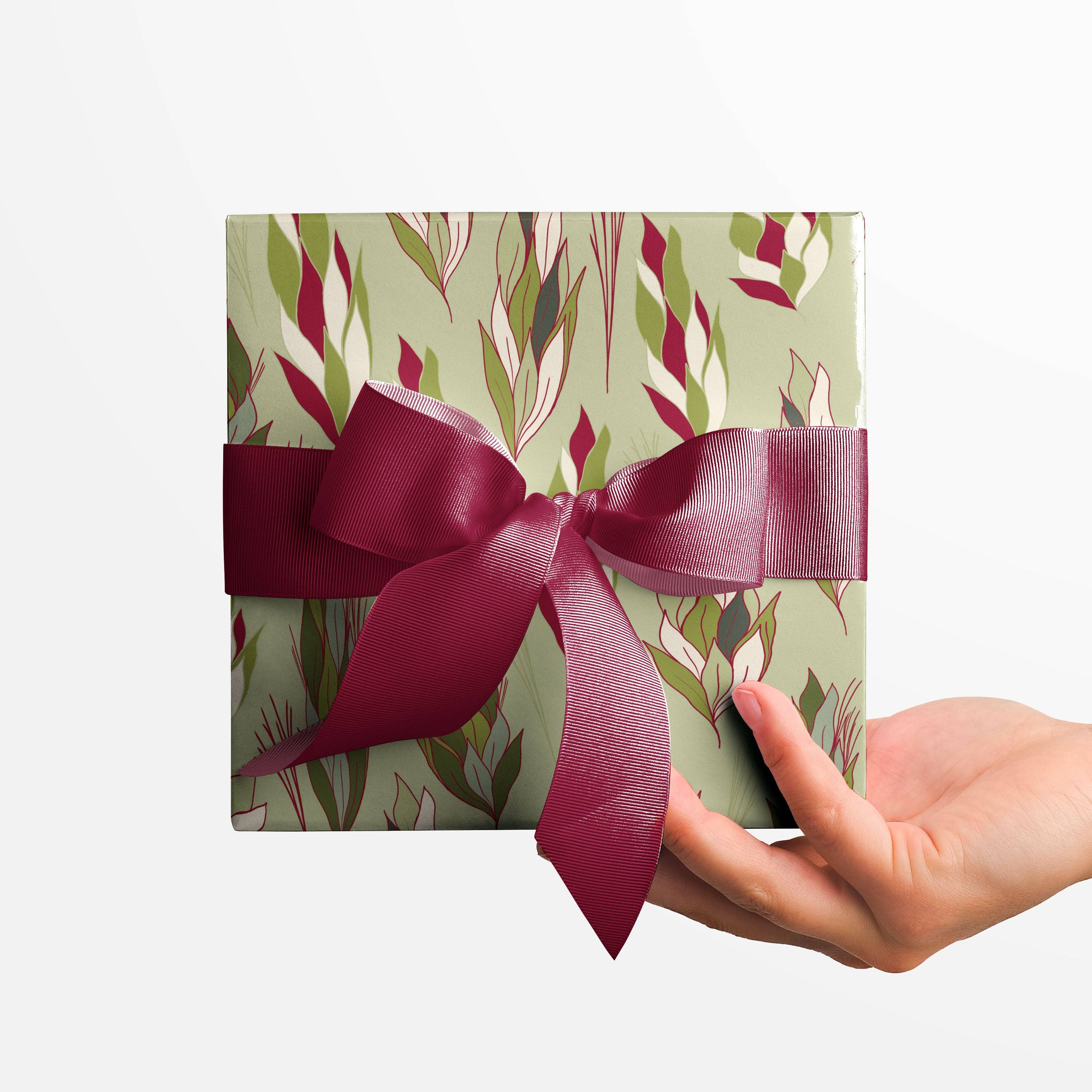 Kartoti Designs - Wholesale Wrapping Paper Roll - Christmas Pine Cones - Green Wrapping Paper
