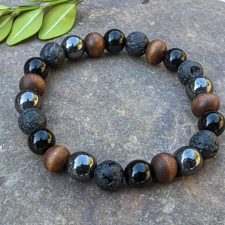 Coconut Quartz – Engroshandel Perlearmbånd – Neutral aromaterapi armbånd Onyx hæmatit træ armbånd1