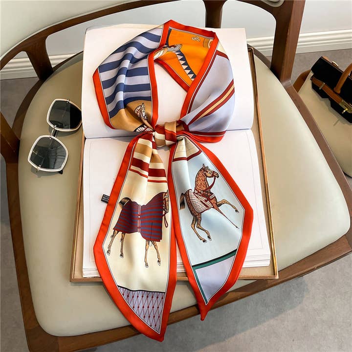 ACCITY - Wholesale Scarf - Women's - FASHIONABLE DOUBLE-LAYER NARROW SILK HEAD SCARF_CWASC1512