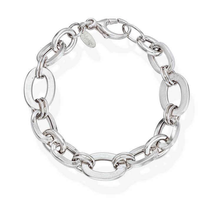 Blandat Paperclip Kedjearmband I Sterling Silver för wholesale av Amen Gioielli