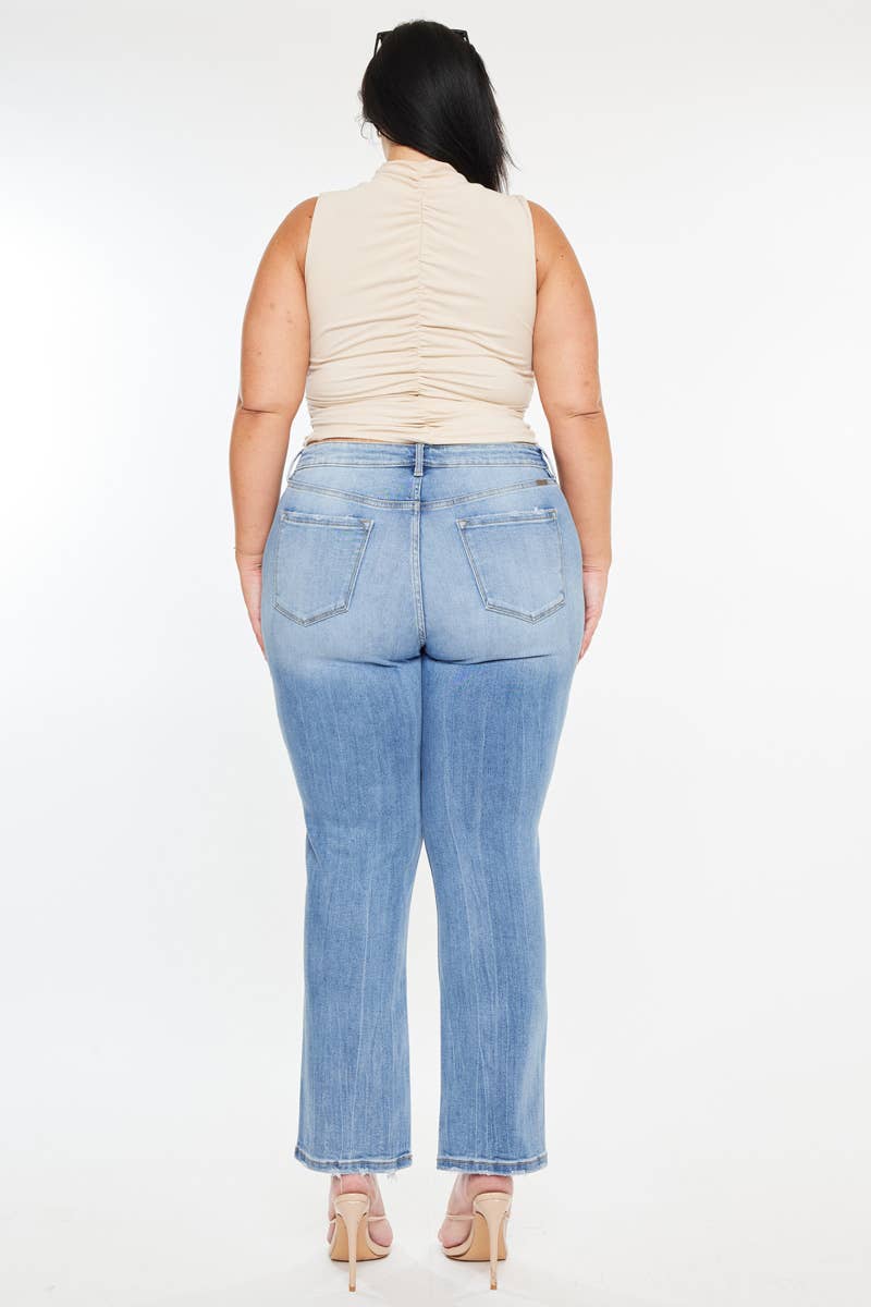 GEMIDDELDE Plus high rise slim crop rechte jeans met medium wassing voor groothandel op Faire7