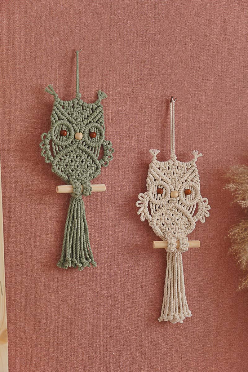 BeanDaikon – wholesale Väggdekor - Barn och baby – Macrame Uggla Vägghängande W7312
