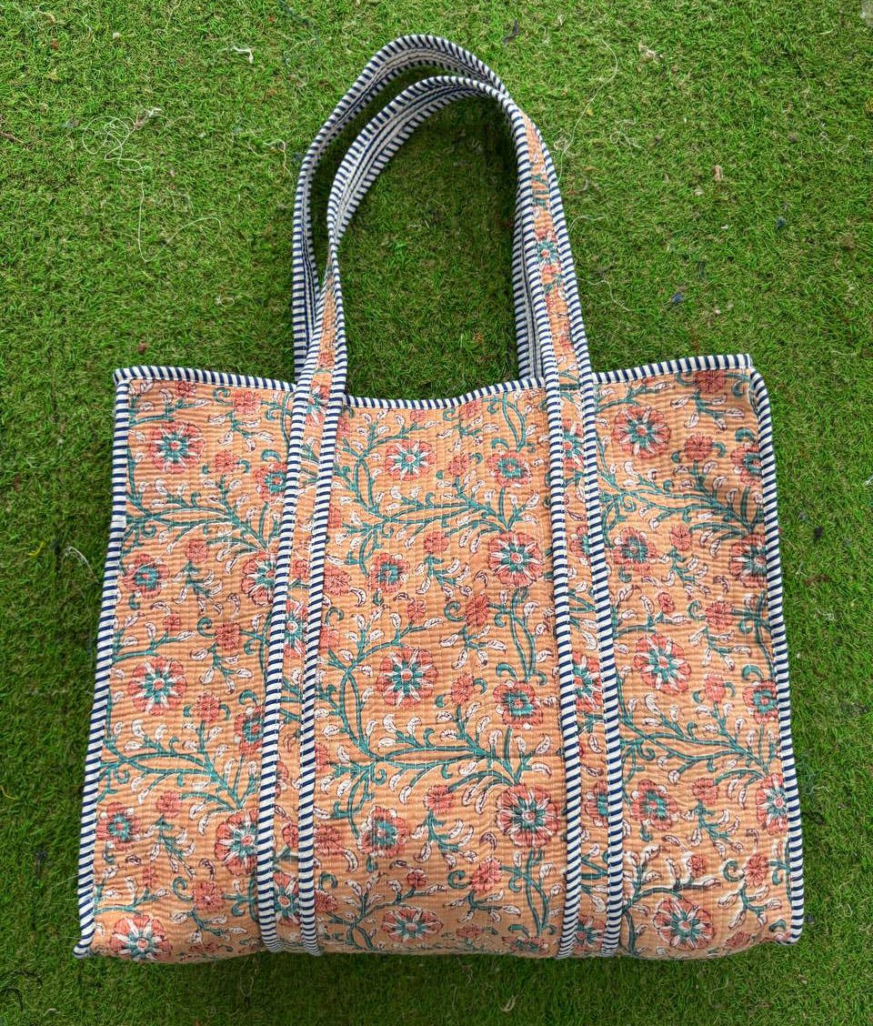 GYPSY STUDIO - Wholesale Shoulder Bag - Women's - Shoulder Bag Block Print Large Market Bag Quilted Cotton Bag2