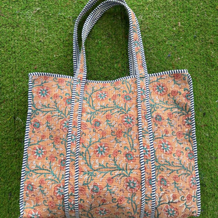 GYPSY STUDIO - Wholesale Shoulder Bag - Women's - Shoulder Bag Block Print Large Market Bag Quilted Cotton Bag2