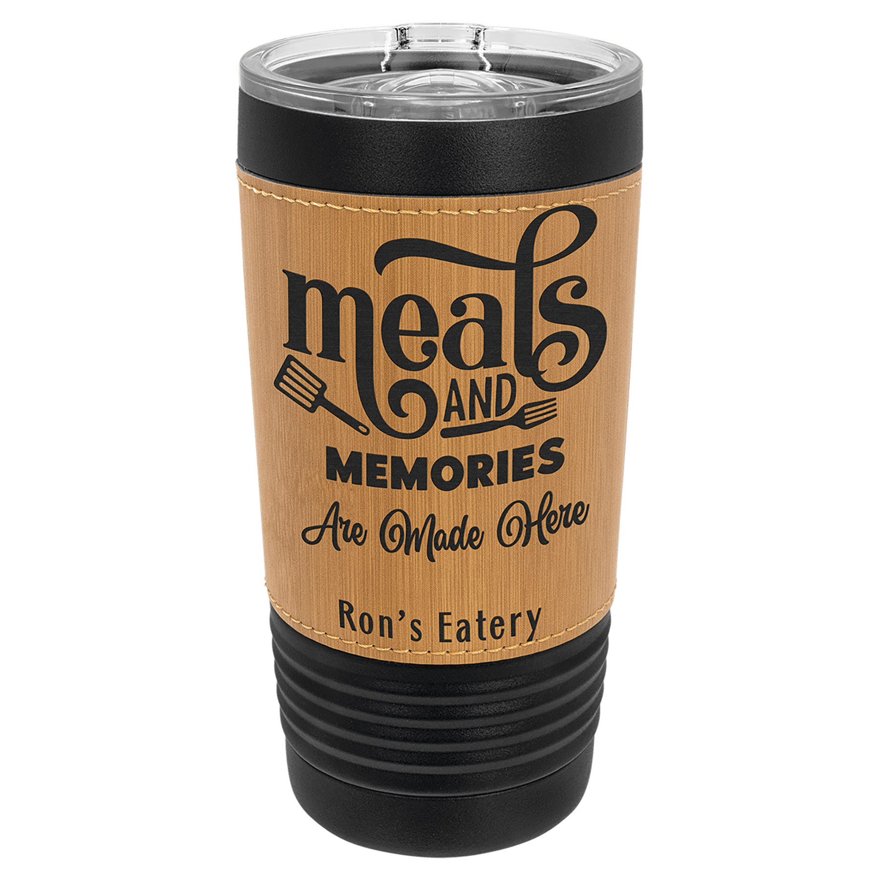 The Rural Home – Großhandel Thermotasse/-becher – Benutzerdefinierter 20 oz. Polar Camel schwarzer Becher mit Lederoptik3