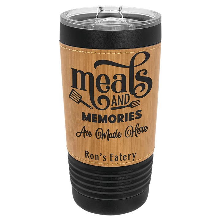 The Rural Home – Großhandel Thermotasse/-becher – Benutzerdefinierter 20 oz. Polar Camel schwarzer Becher mit Lederoptik3