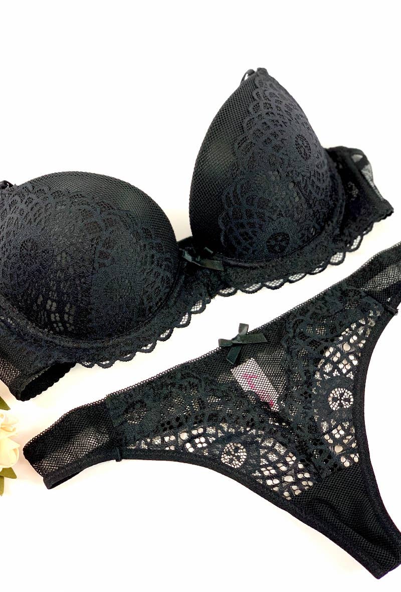 Belle Com'Elle – wholesale Lingerie Set – women's – Bra & String Bonnet Set B/ AZ170039