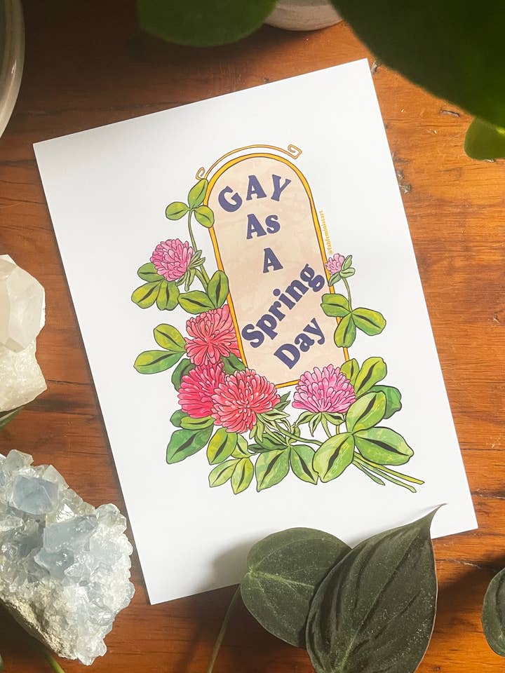 Gay As A Spring Day: Gay Pride Art Print for wholesale by Fabulously Feminist