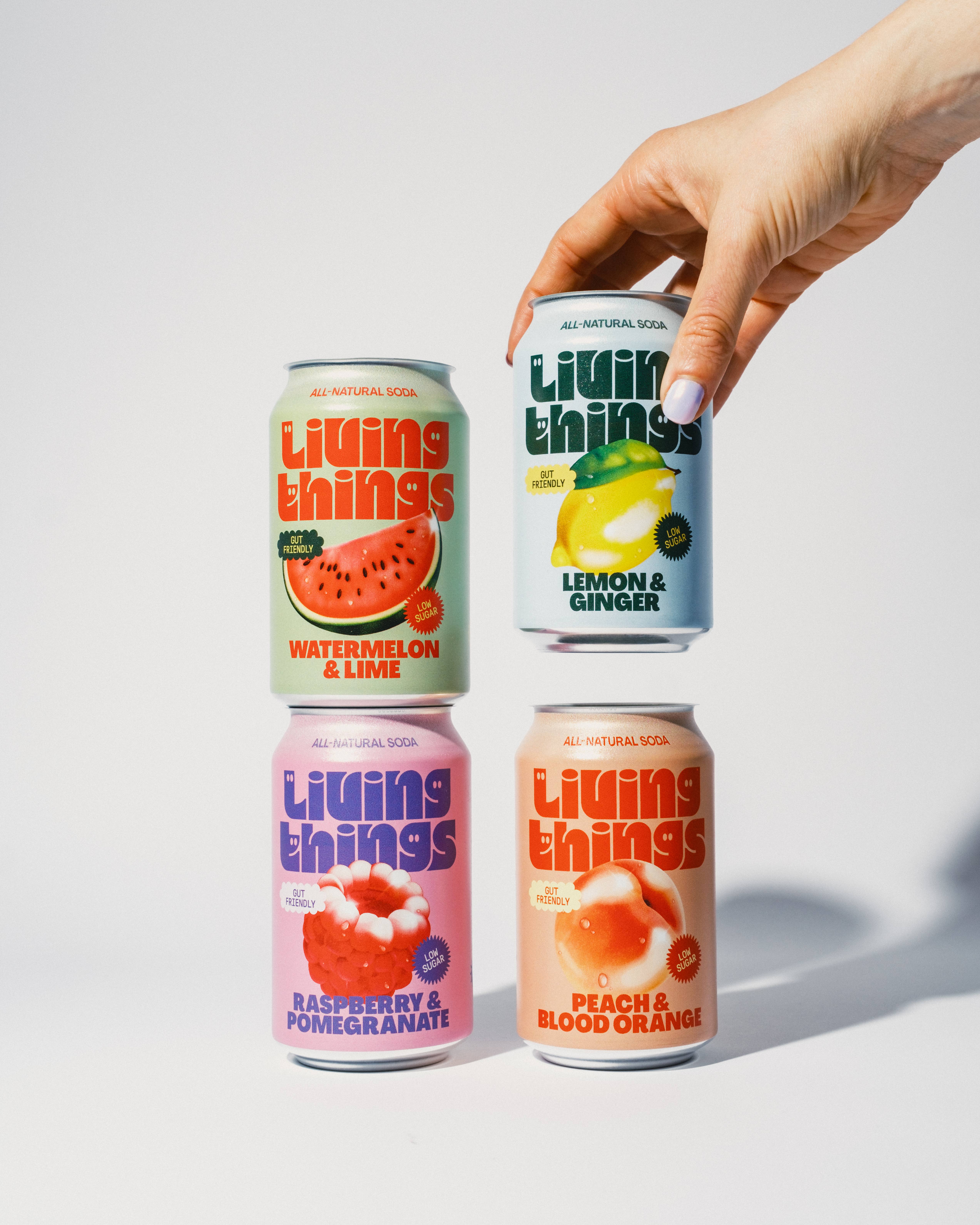 Living Things - Vente Sodas/boissons gazeuses - Soda Prébiotique Mixed Case Living Things x12 canettes
