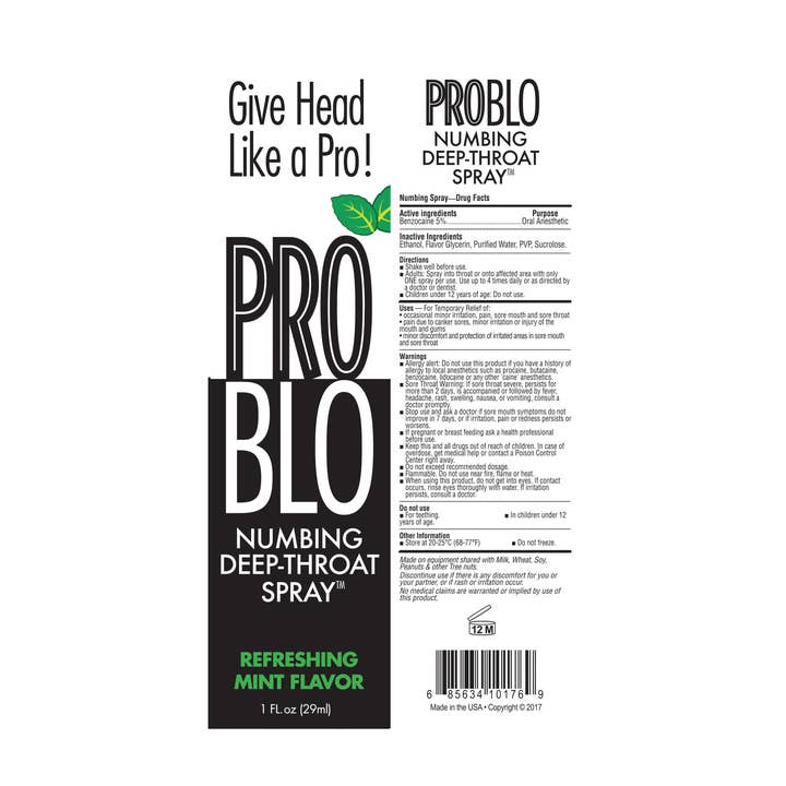 Little Genie Productions - Vente Spray pour le mal de gorge - Spray Anesthésiant pour la Gorge Pro Blo - Menthe2