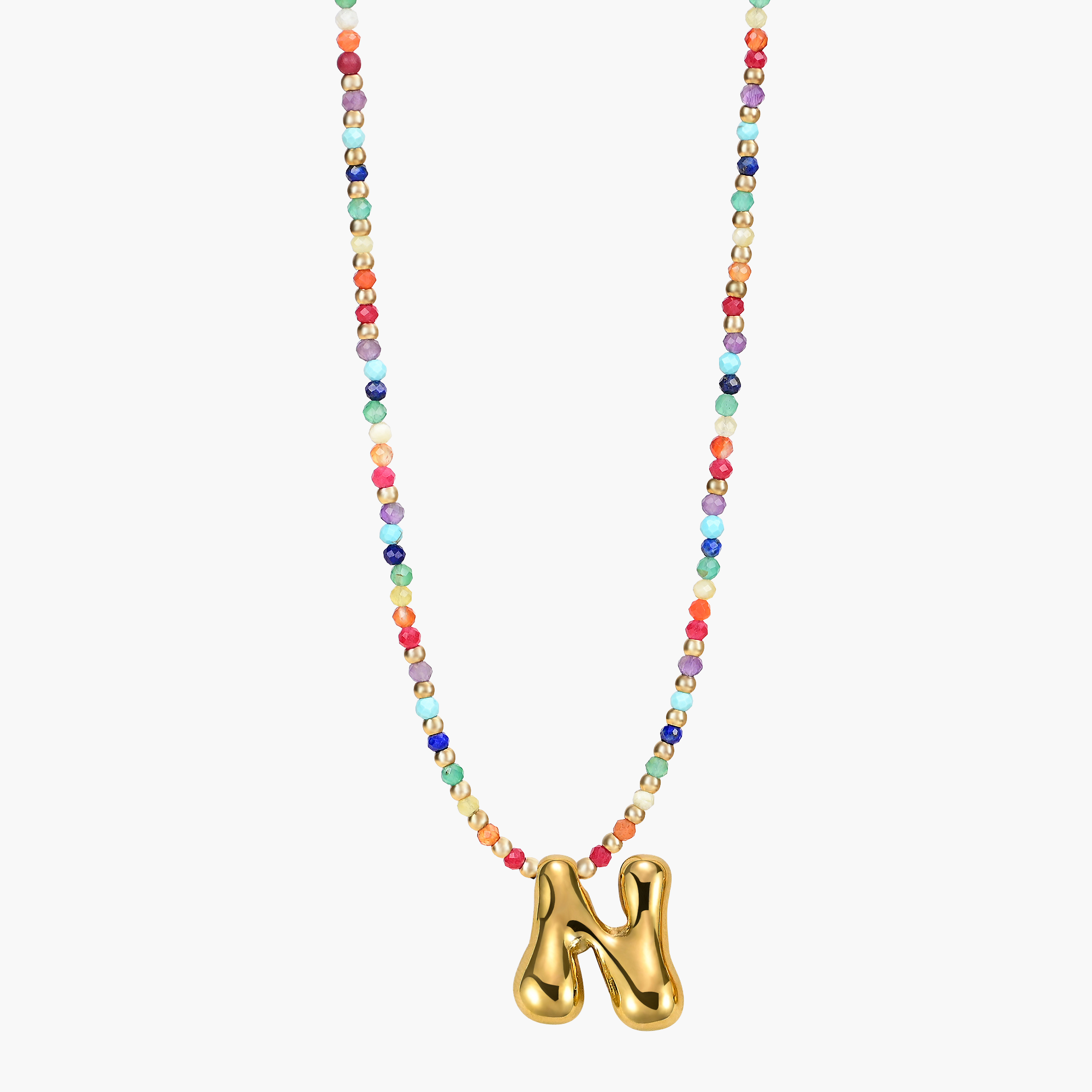 Cape Diablo – wholesale Pendant/charm necklace – Rainbow Bubble Letter Initial Necklace for Valentine's20