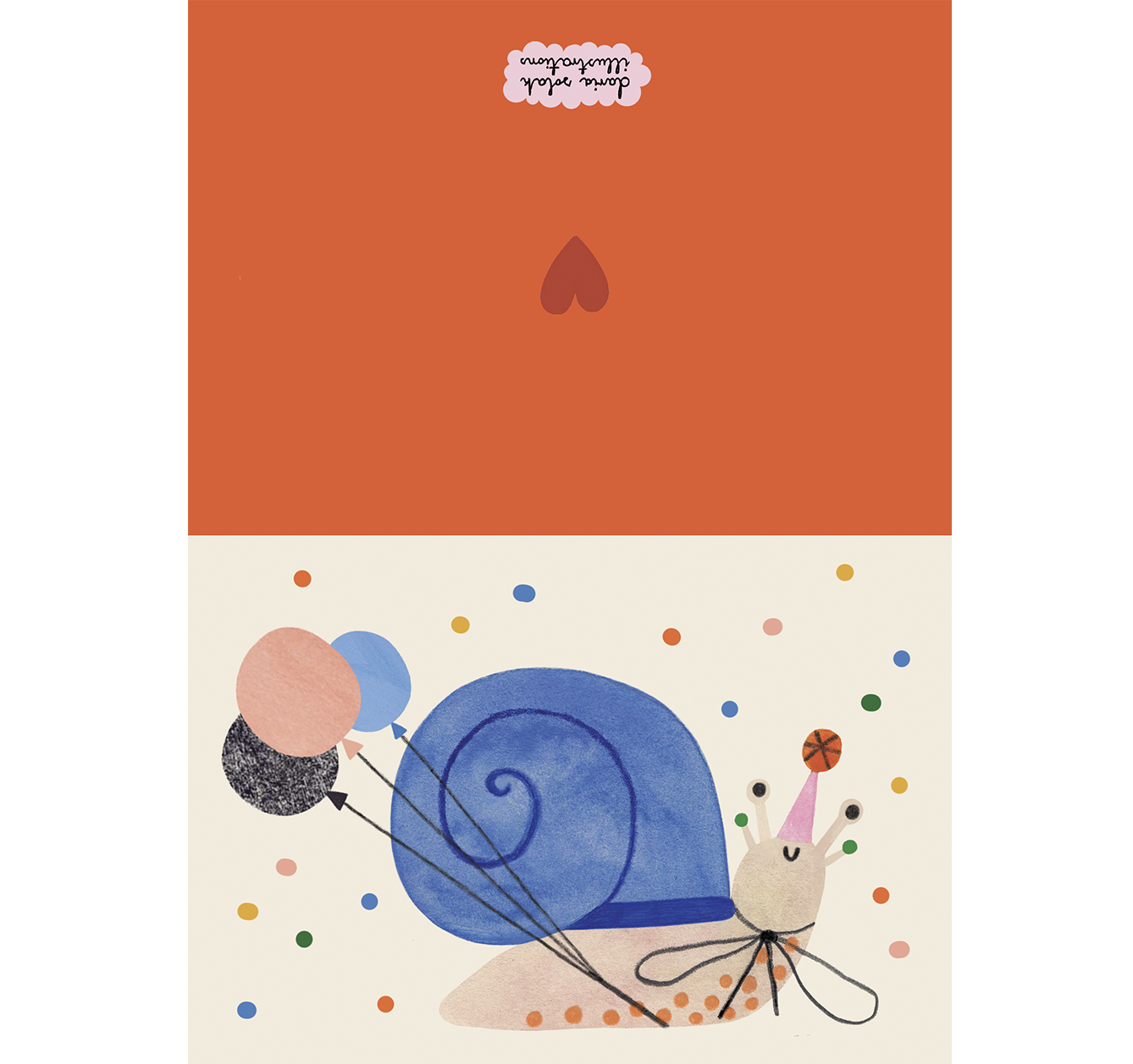 Daria Solak Illustrations - Venta al por mayor Tarjetas de cumpleaños - Tarjeta CARACOL FIESTA1