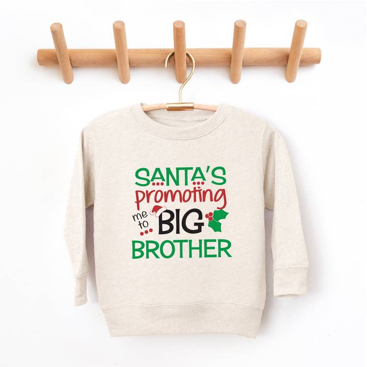 Christmas Promoted to Big Brother Boys Sweatshirt for wholesale by Bump & Beyond Designs