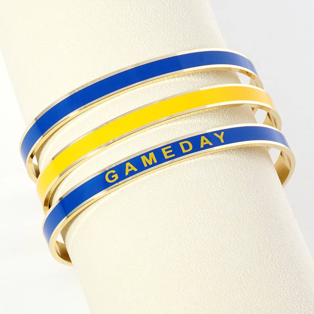 Sensibling Corp. – wholesale Manschettarmband – Guldpläterat GAMEDAY-meddelande emaljarmband16