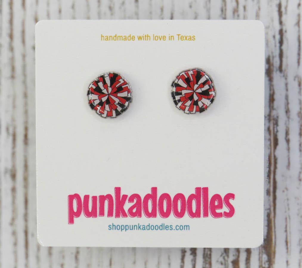 Punkadoodles.co - Wholesale Stud/Post Earrings - 3 Color Pom Pom Earrings // Customize Colors2