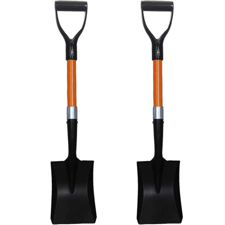 Ashman Square Shovel (Medium) - (2 Pack), 27 Inches in Length with D-Cup Handle Square Shovel, Sturdy Build and Easy to use, Material with Firm and Comfortable Durable Handle, Built to Last. for wholesale by Ashman Online