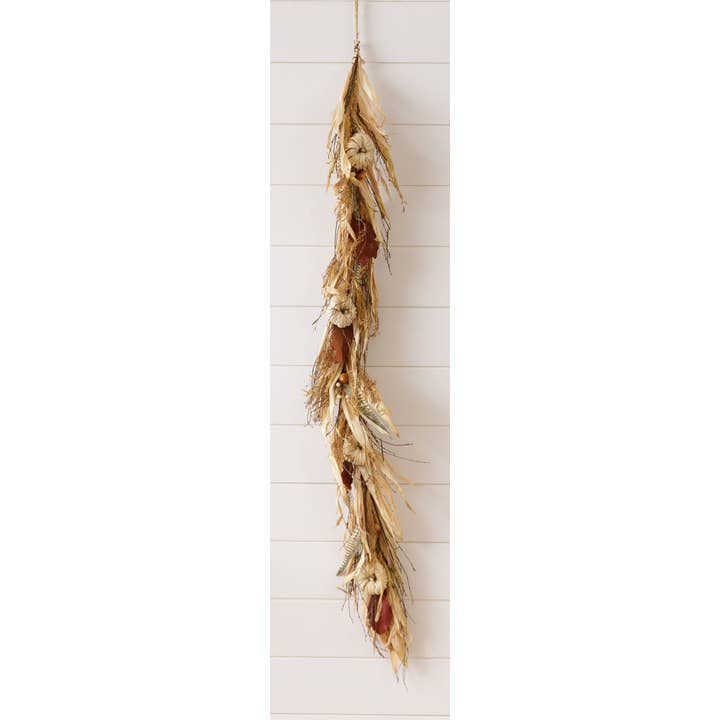 Audrey's Home & Gift - Wholesale Bunting/Garland - Garland - Dried Corn Husk With Pumpkins (PC)