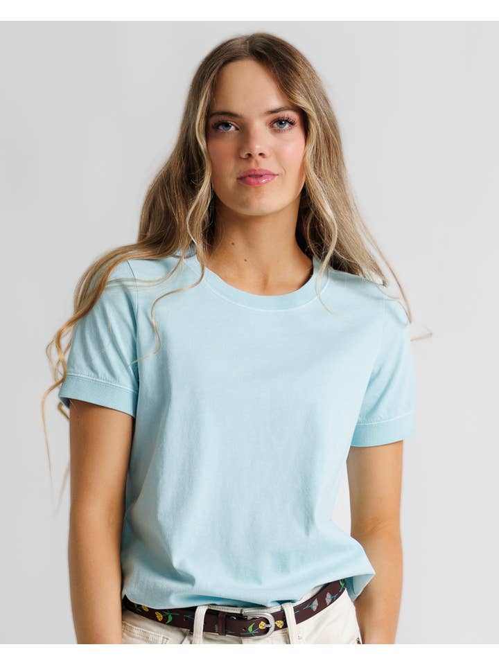 Your Favorite Light Blue Basic Short Sleeve Tee for wholesale on Faire