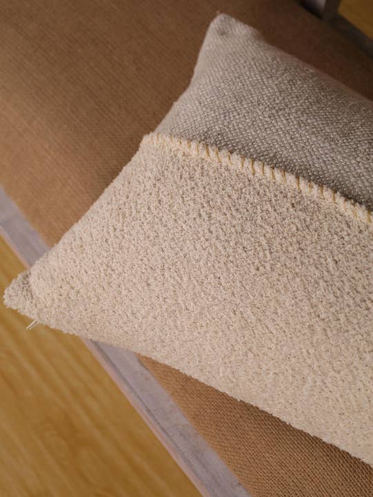 Eyda Homes - Vente Housse de coussin - Housse de coussin en lin naturel brodé à la main 16x24"4