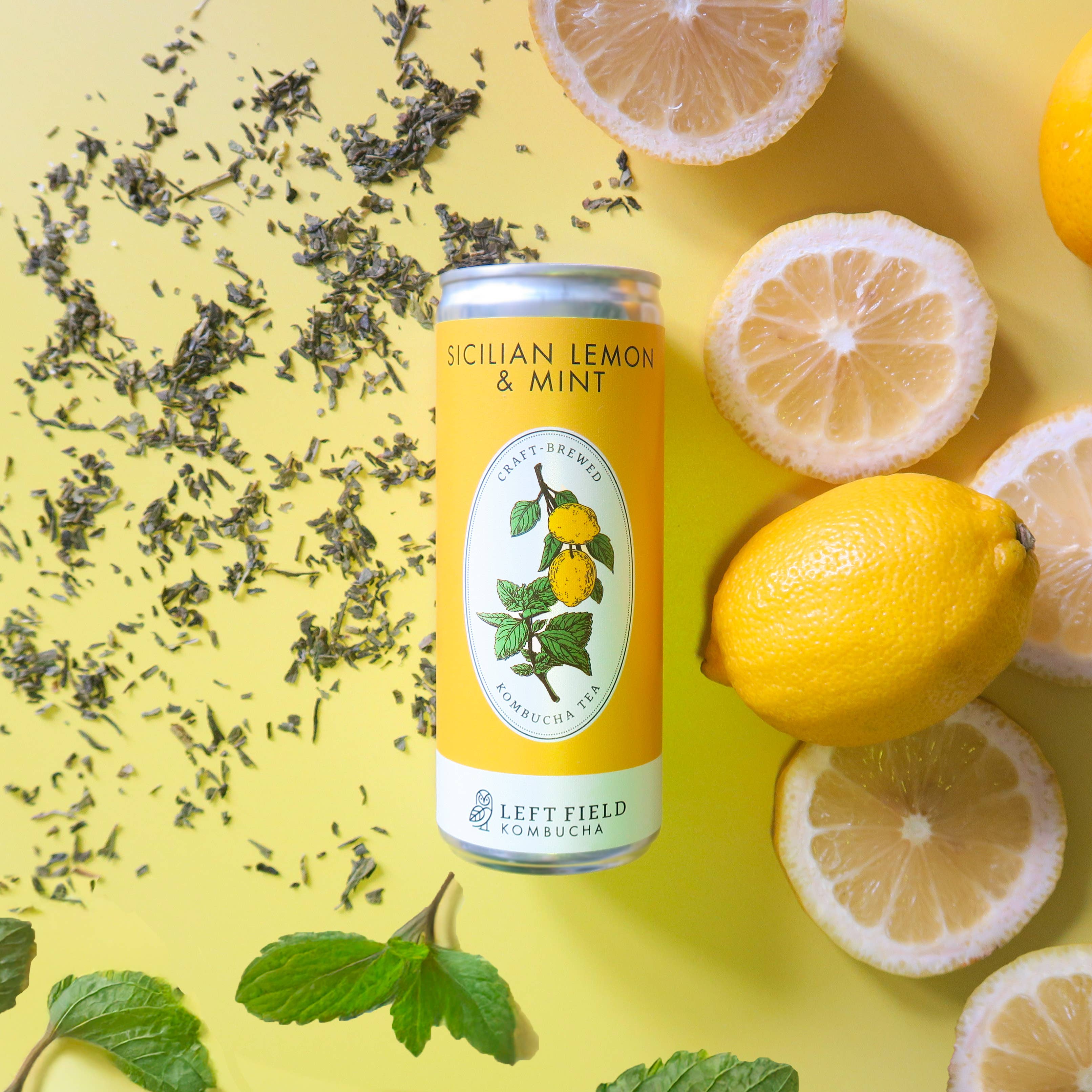 Left Field Kombucha – Großhandel Kombucha – Sizilianische Zitrone & Minze2