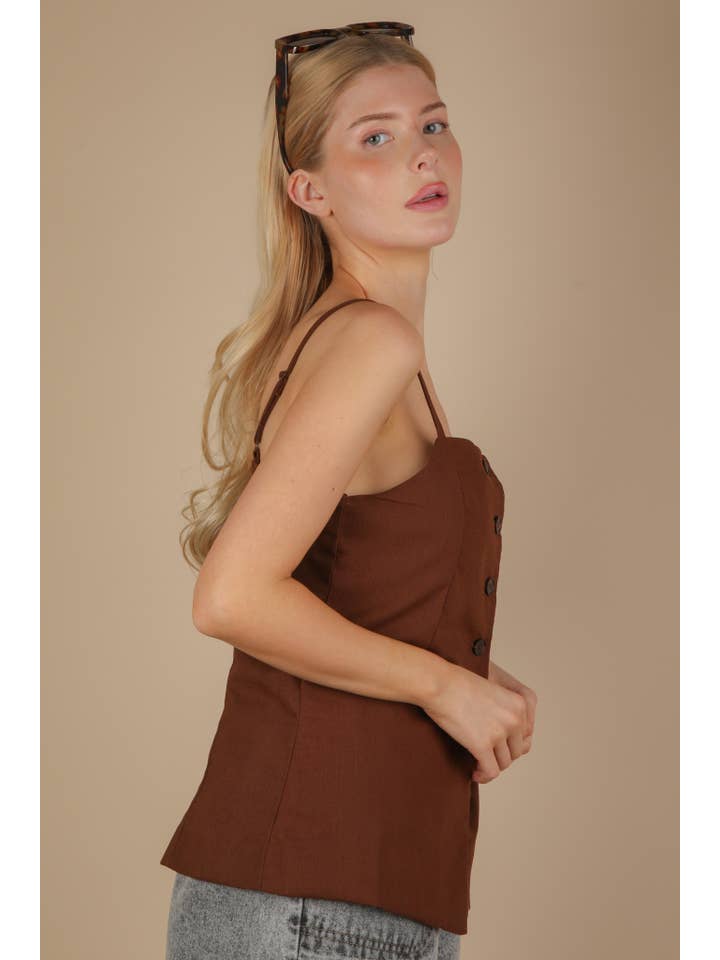VERY J – Camisa com botões no colarinho – Mulher por atacado – NJ90371-Camisa de Botão em Tecido Sólido
