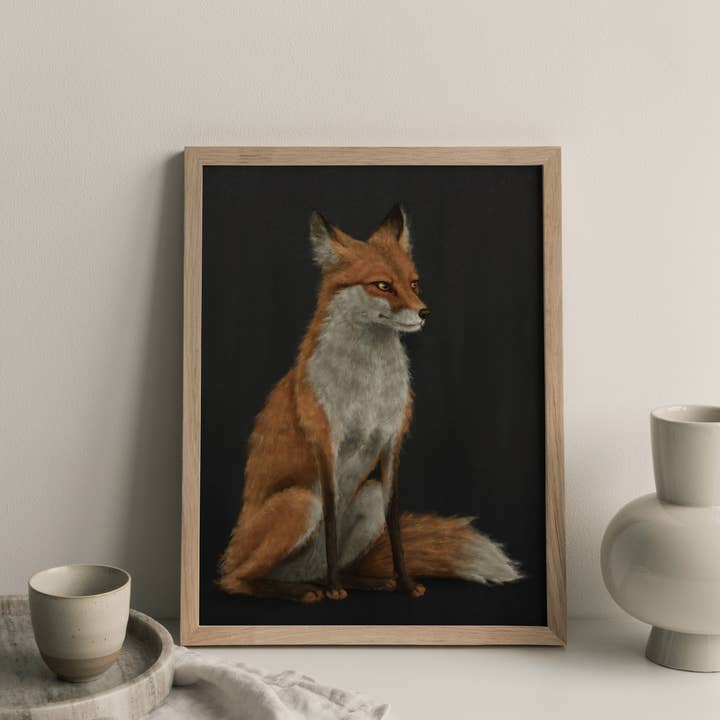 The Ugly Cat Studio - Wholesale Art Print - Red Fox Fine Art Print - Black Edition22