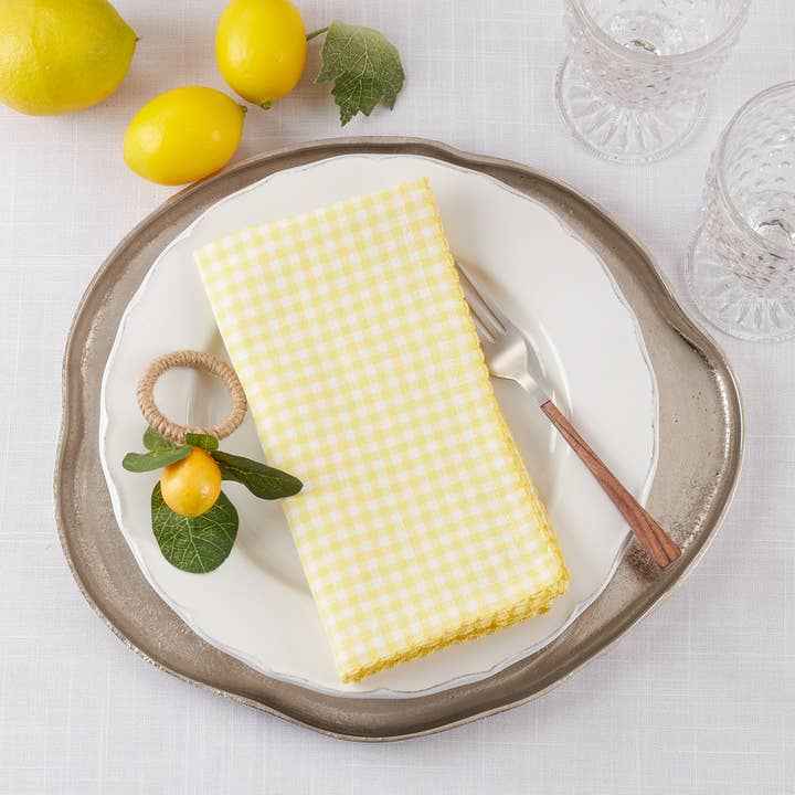 Fennco Styles - Wholesale Dinner & cloth napkin - Gingham 18" Cotton Cloth Napkin - 4 Colors Available2
