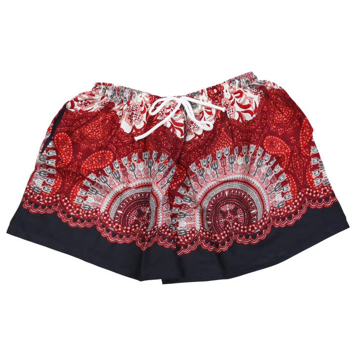 Bright Mandala Drawstring Shorts for wholesale by Bamboo Trading Company