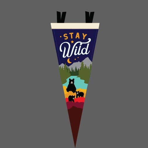 Stay Wild Bears Pennant for wholesale by Yoho & Co.