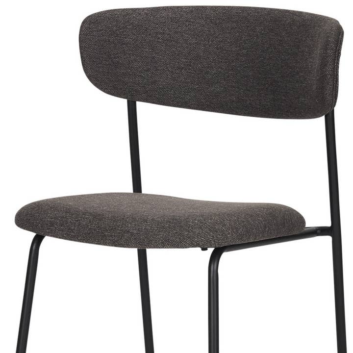 HomeRoots - Wholesale Chair - Gray and Black Upholstered Fabric And Metal Open Back Dining Side Chair4