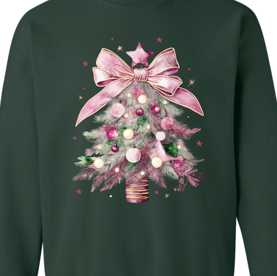 Kiki's Boutique - Wholesale Graphic Sweatshirt - Women's - Coquette Pink Christmas Crewneck Sweatshirt 6