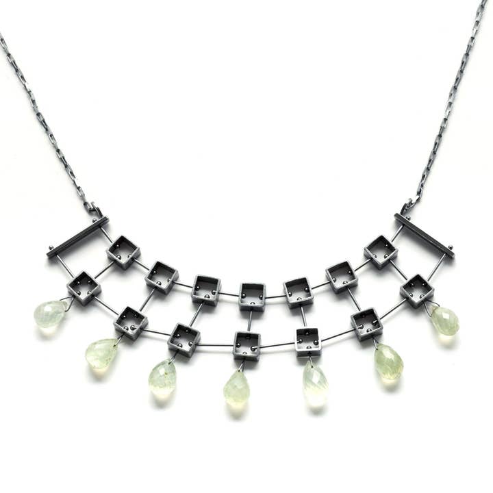 MP47N - Multi vierkante ketting met traanstenen voor wholesale door ASHKA DYMEL Studio