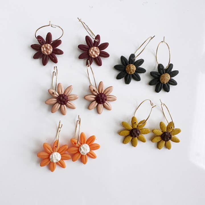KaoLee Shop - Wholesale Dangle Earrings - Spring Daisy Hoop Earring8