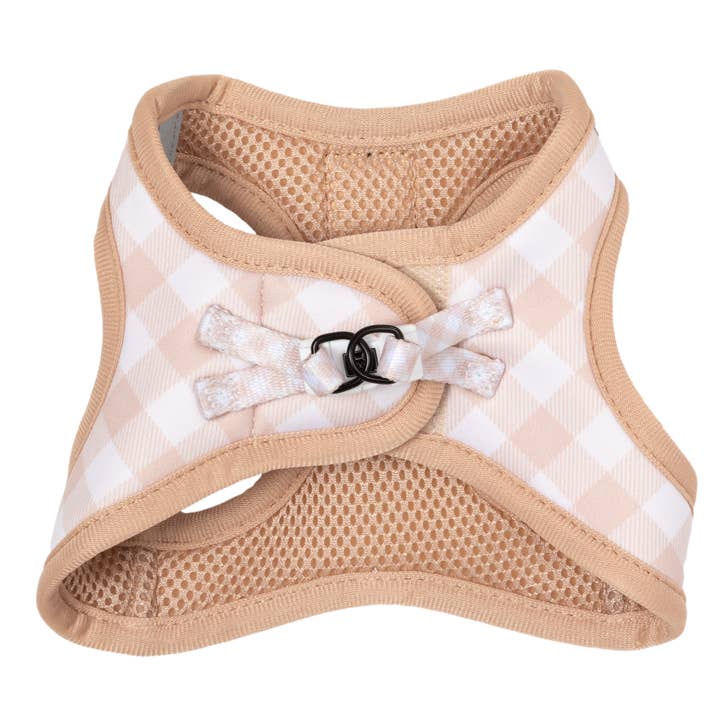 Little Kitty Co. - Wholesale Pet Harness - Cat - CAT STEP IN HARNESS: Latte Gingham1