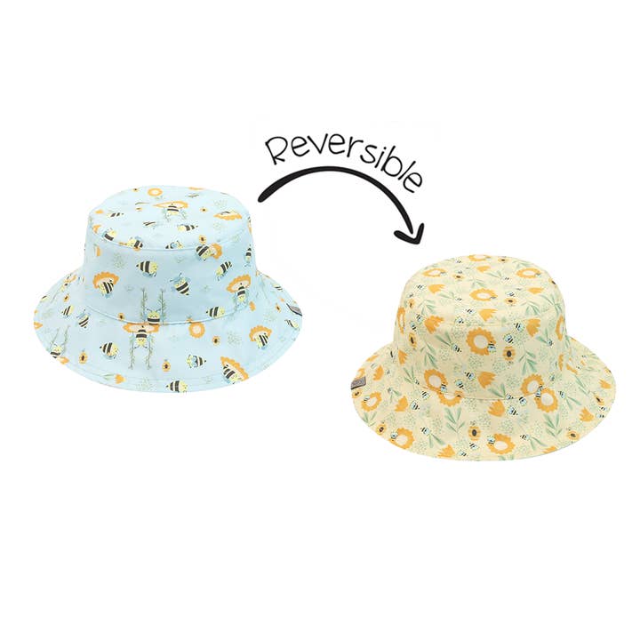 FlapJackKids - Wholesale Sun Hat - Kids - Reversible Patterned Sun Hat - Bees