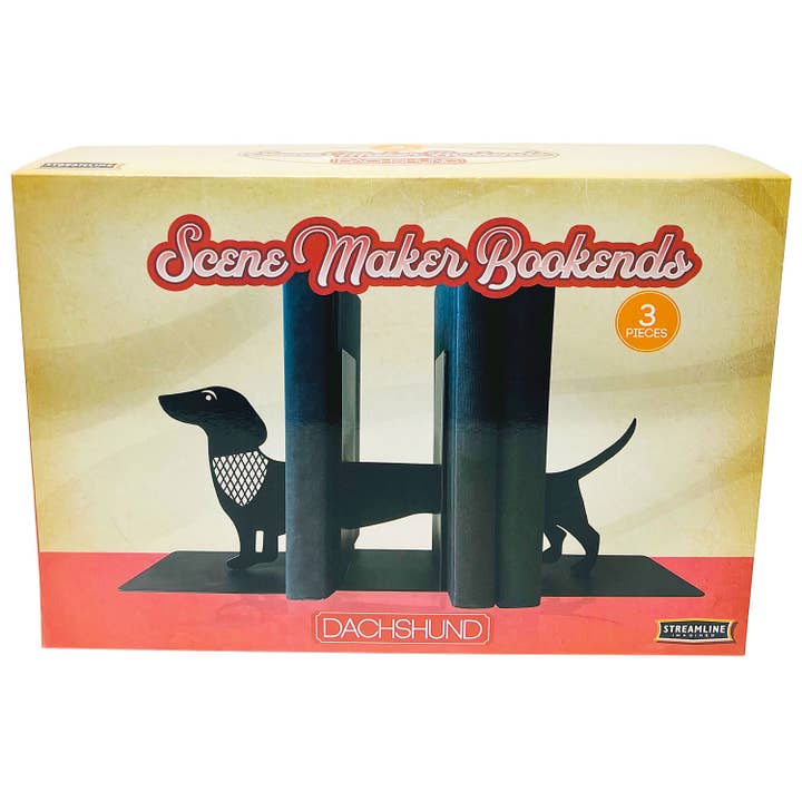 Streamline - Wholesale Bookend - Dachshund 3 Piece Scene Maker Bookends