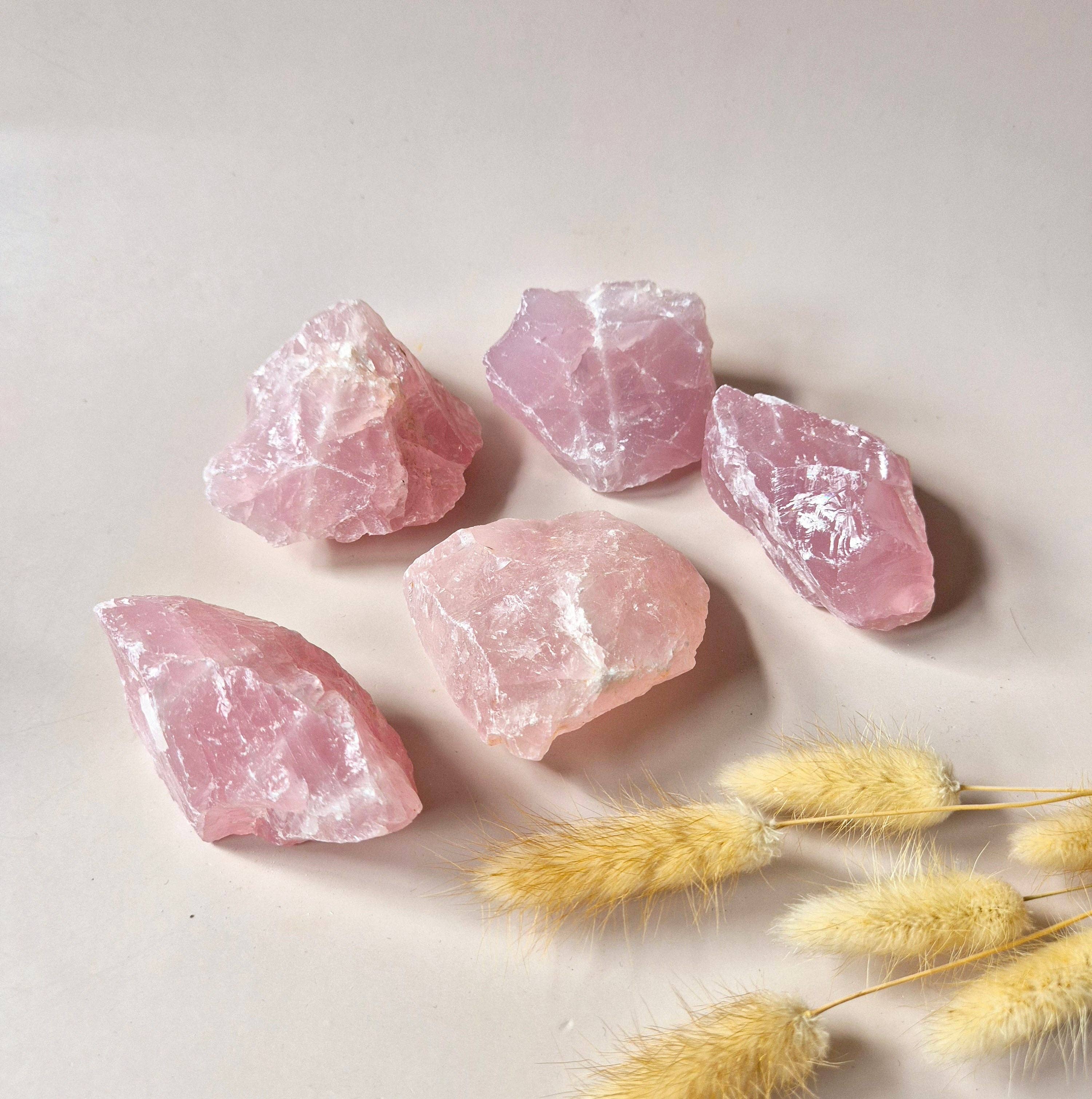 Moonlight Gemstones - Wholesale Spiritual Stone/Crystal - Raw Rose Quartz Pieces – approx. 200g | Love Stone for Self-Care & Harmony