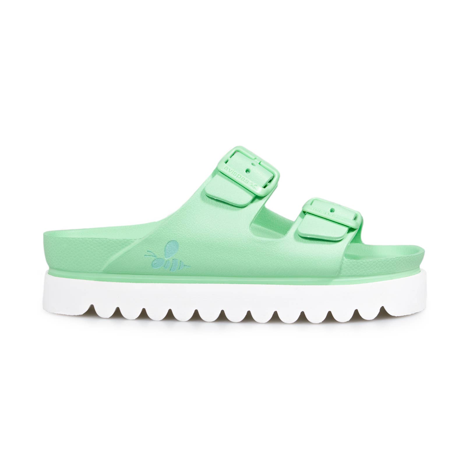 Avispas - Wholesale Slides - Women's - Sunset Mint. Vegan sandals with buckles and platform3