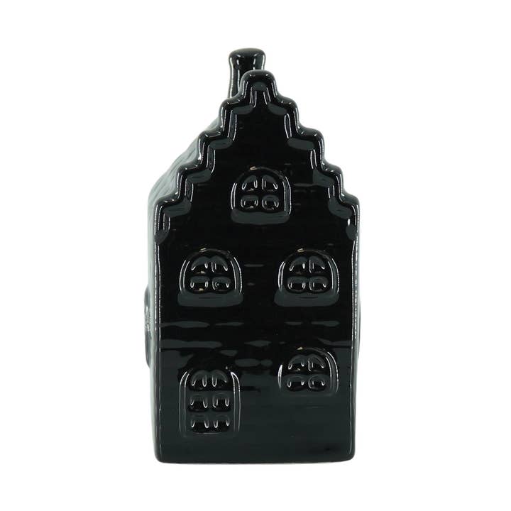 Ornement - Tirelire - Maison - Céramique - Noir - 7x7x13cm pour la vente par Housevitamin bv