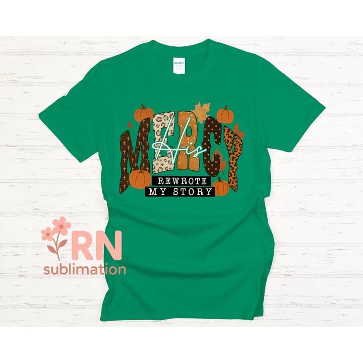 DTF His Mercy Transfer Ready to Press Fall Christian Bible for wholesale by rnsublimation