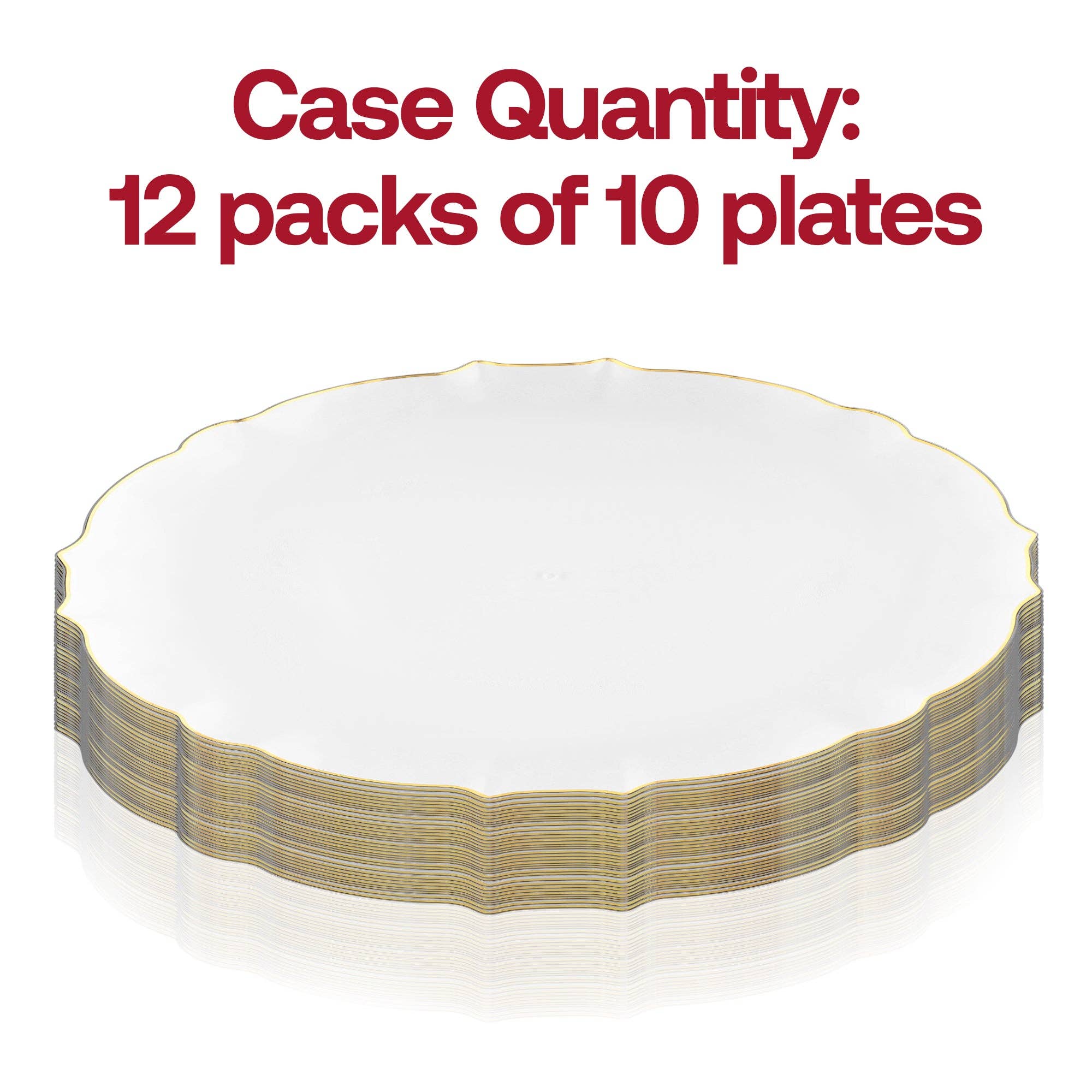 Smarty had a Party – Großhandel Einwegteller – 10,25" Klare Gold Lotus Plastik-Teller - 120 Stk.3