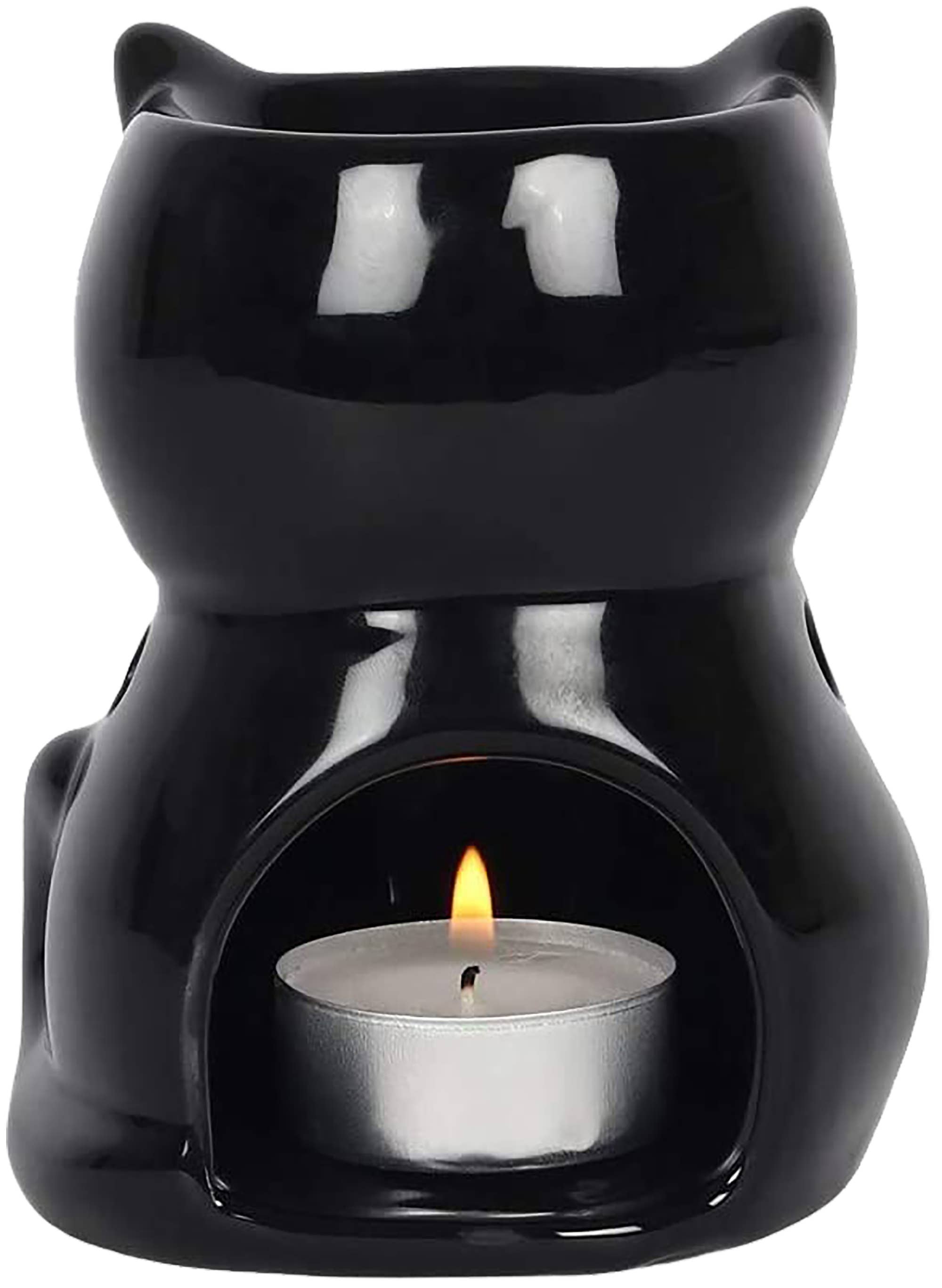 Pacific Trading - Wholesale Oil Warmer - Shiny Black Cat Oil Burner1