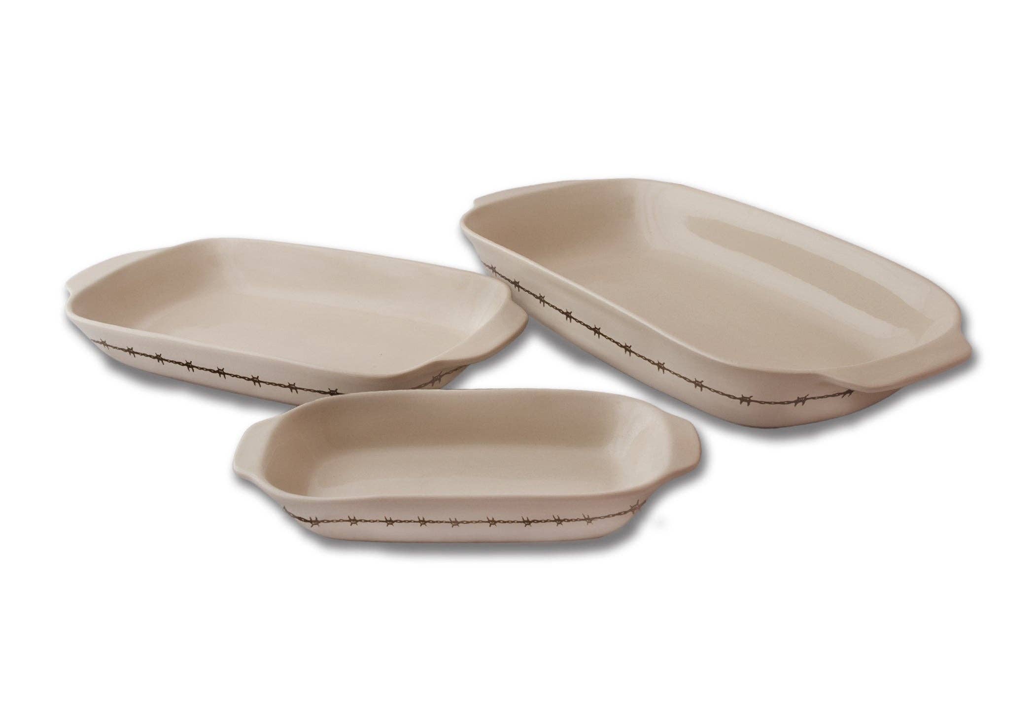 Country Barn USA - Wholesale Baking Dish - 3 Piece Stoneware Baking Dishes - 3 Designs Available0