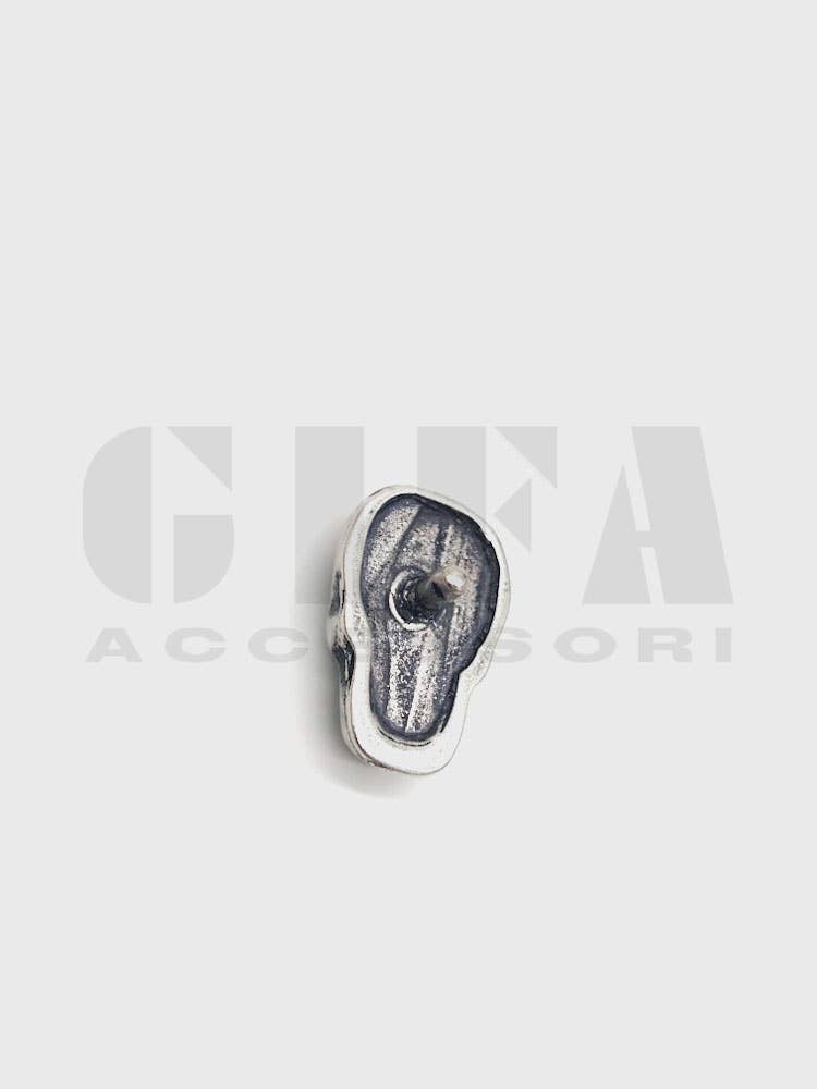 Gifa Accessori - Wholesale Stud/Post Earrings - Large skull stud with old silver rivet2