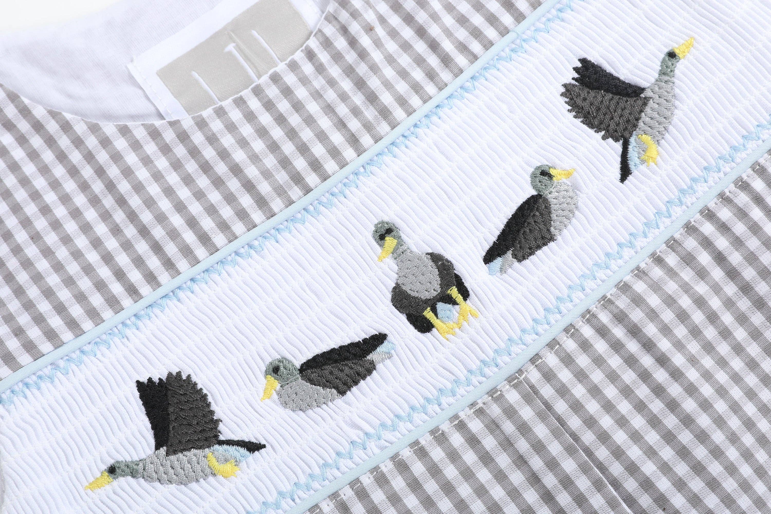 Lil Cactus - Wholesale Overalls - Baby - Light Gray Mallard Smocked Overalls2