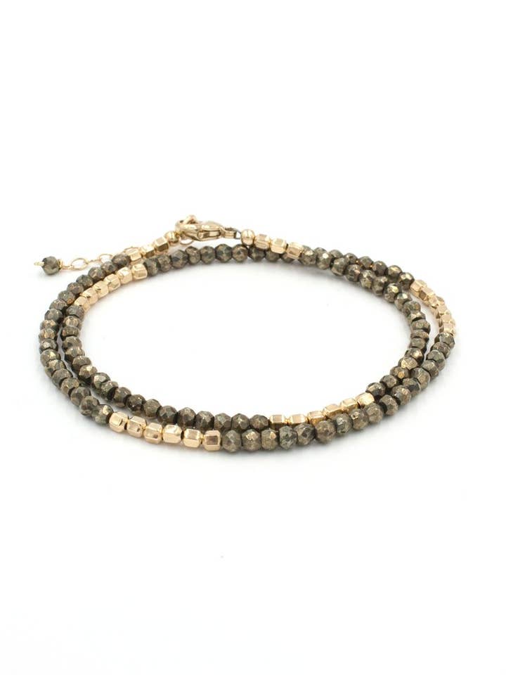 Vivien Bracciale Wrap + Girocollo | Pyrite per la vendita all'ingrosso da parte di Pure Indigo Design