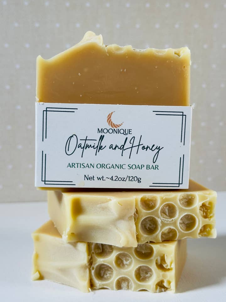 Organic Oatmilk and Honey Soap for wholesale by Moonique