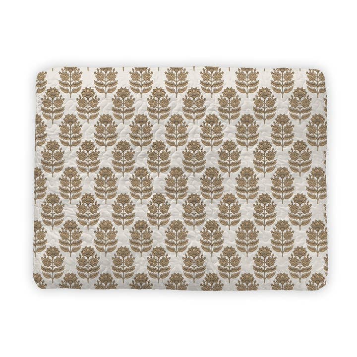 Genevieve Neutral Quilted Pet Bed for wholesale by Ida Mae Home