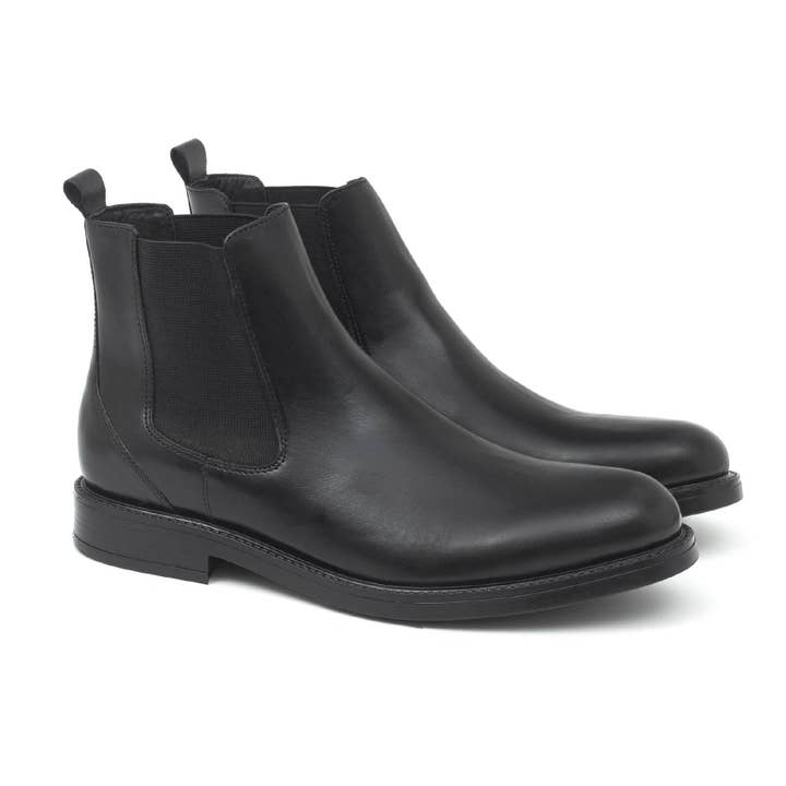 PALMAN-NEGRO black leather boot for wholesale by Men's Heritage